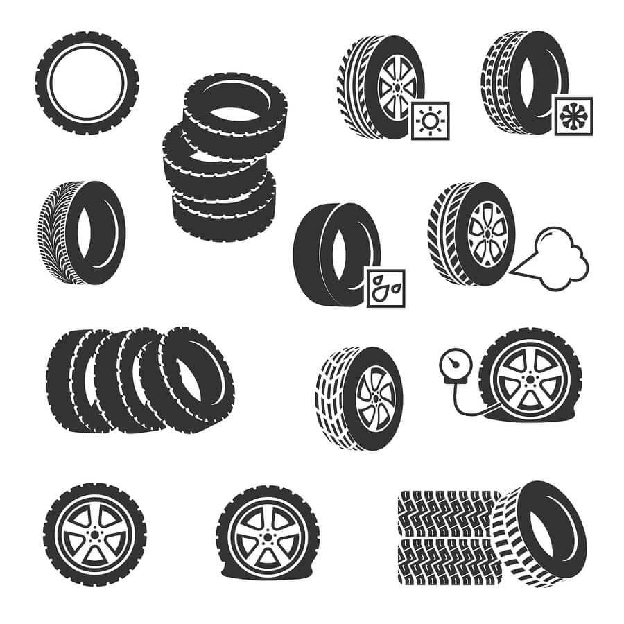 A selection of tyre icons